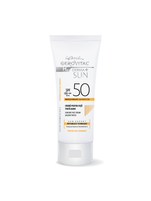 Gerovital H3 Derma+ - Tinted Face Sun Cream - SPF 50 - Golden Shade