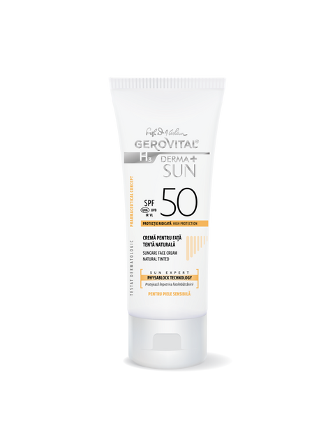 Gerovital H3 Derma+ - Tinted Face Sun Cream - SPF 50 - Natural Shade