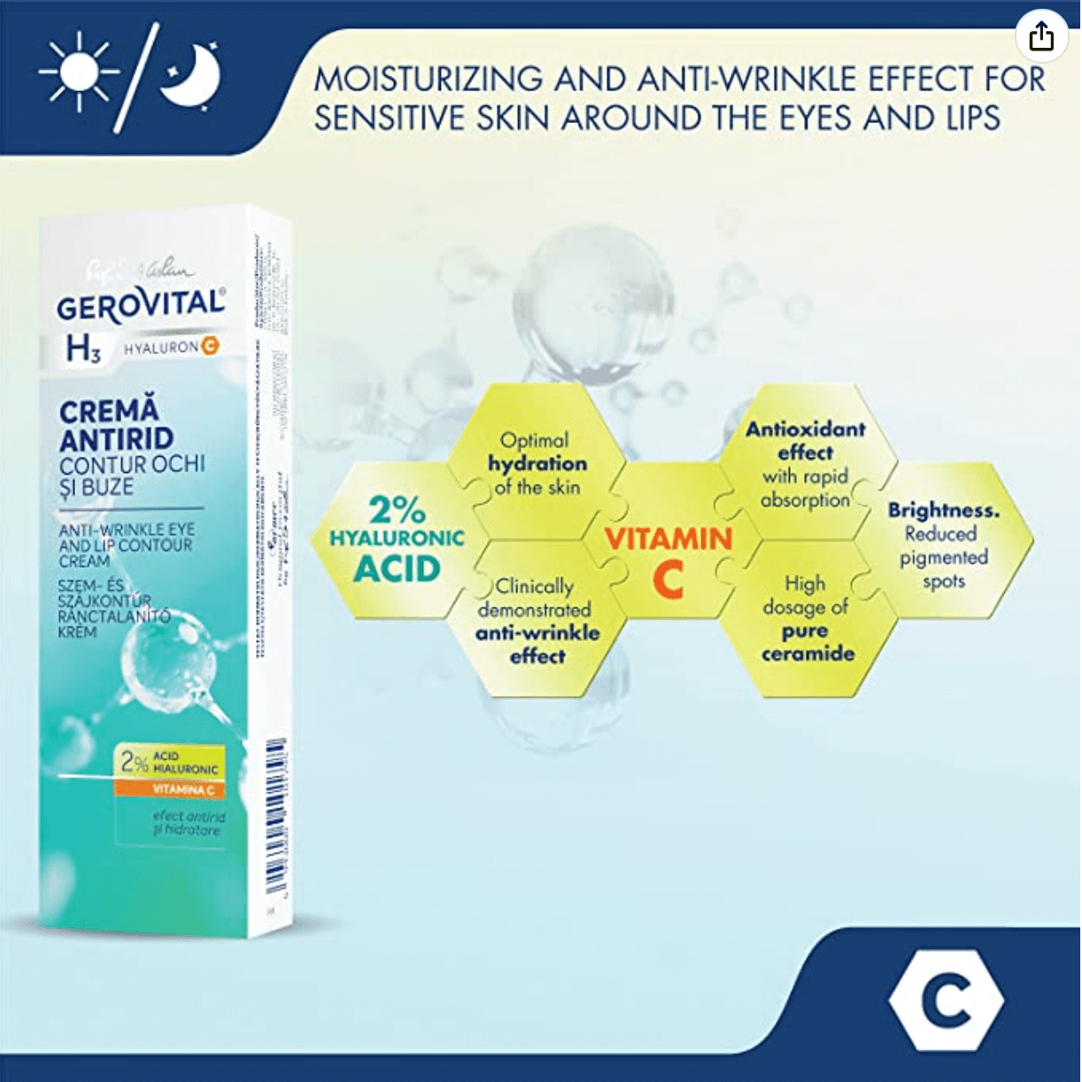 Anti Wrinkle Eyes and Lips Contour Cream| Gerovital Official