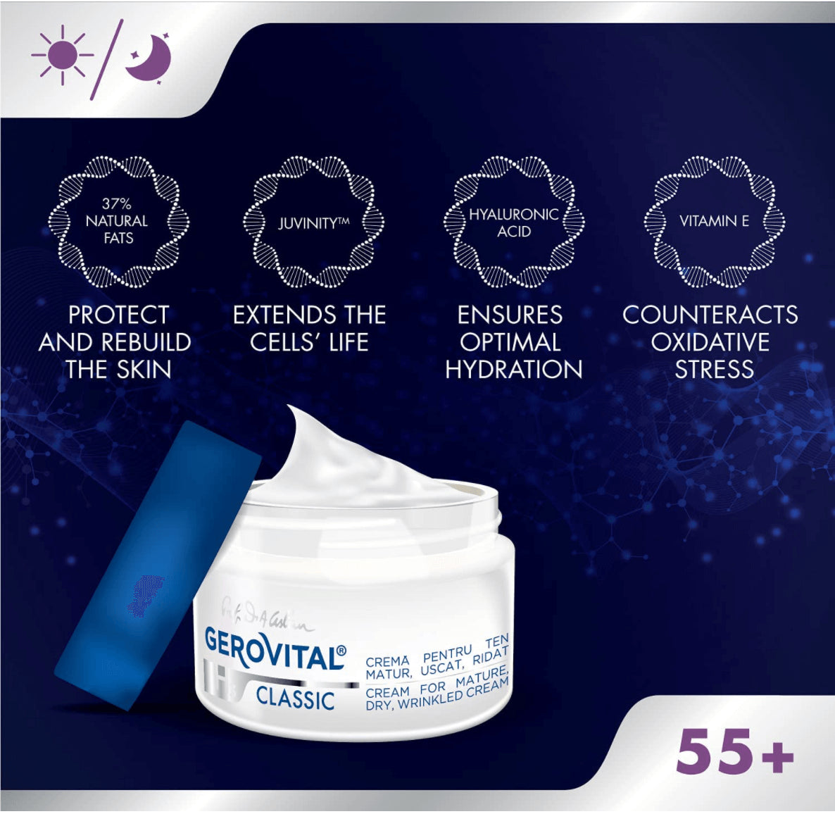 Gerovital GH3 Classic Cream for mature, dry, wrinkled skin