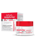 Gerovital H3 Derma+ Anti-Wrinkle and Firming Cream jar with red lid beside its matching box