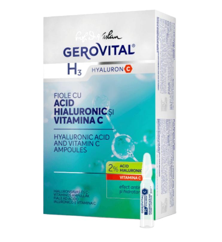 ルーマニア　GEROVITAL H3 Classic & Hyaluron C Hyaluronic Acid and Vitamin C Ampoules Set | H3 Classic