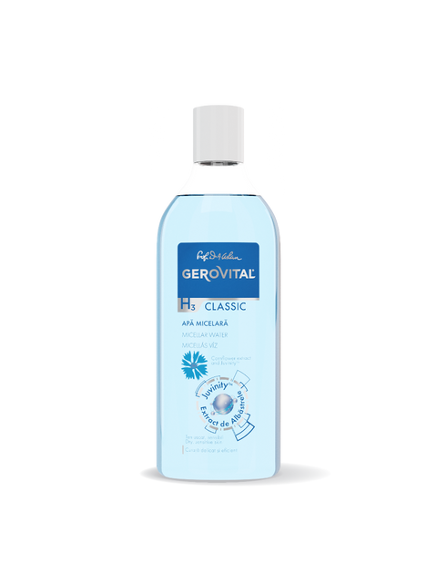Gerovital H3 Classic - Micellar Water with Cornflower Extract and Juvinity (400ml)
