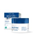 Gerovital H3 Classic Moisturising Lift Day Cream jar with blue lid beside its box marked 35+