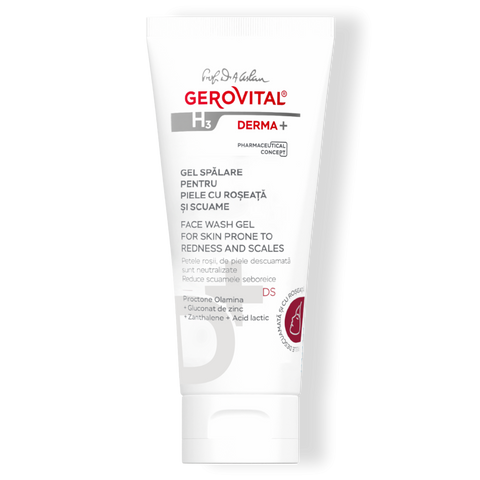Gerovital H3 Derma+ - Face Wash Gel for Skin Prone to Redness and Scales