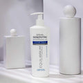 Gerovital Equilibrium Hydrating Facial Toner bottle among white geometric shapes