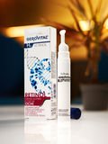 Gerovital H3 Retinol Anti-Wrinkle Eye Contour Cream applicator and box with blue cap beside them