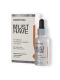 Gerovital Must Have Eye Contour Serum dropper bottle beside its orange-accented box