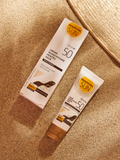 Gerovital Sun Tinted Face Cream SPF 50 tube and box on sand