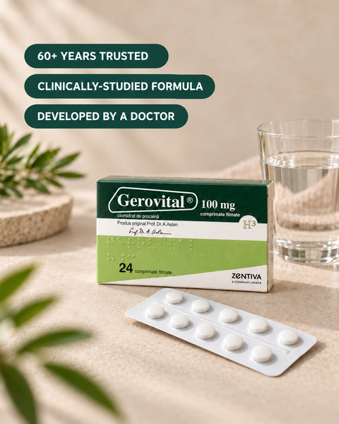 Gerovital Classic - Gerovital GH3 Tablets with Anti-Aging Effect (24 tabs per box)