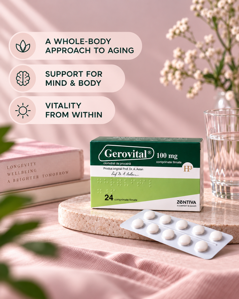 Gerovital Classic - Gerovital GH3 Tablets with Anti-Aging Effect (24 tabs per box)
