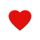 A solid red heart icon centered on a transparent checkerboard background.