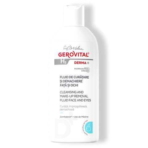 Gerovital H3 Derma+ - Cleansing and Make-Up Removal Fluid Face and Eyes