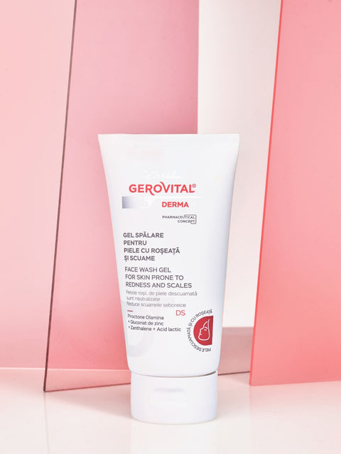 Gerovital H3 Derma+ - Face Wash Gel for Skin Prone to Redness and Scales