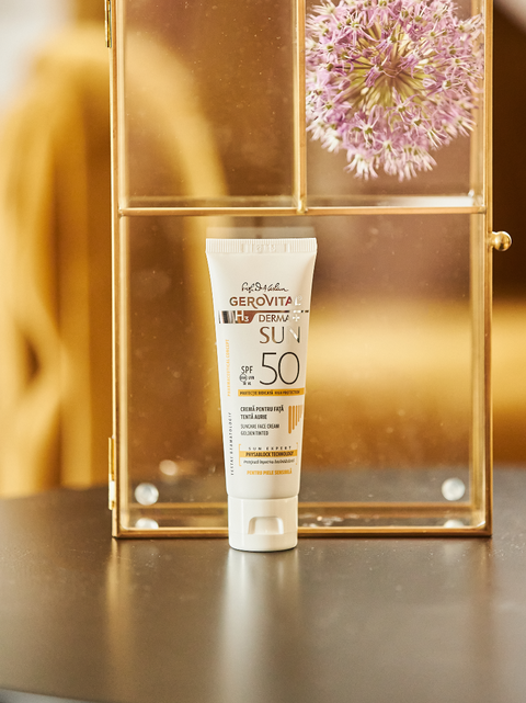 Gerovital H3 Derma+ - Tinted Face Sun Cream - SPF 50 - Golden Shade