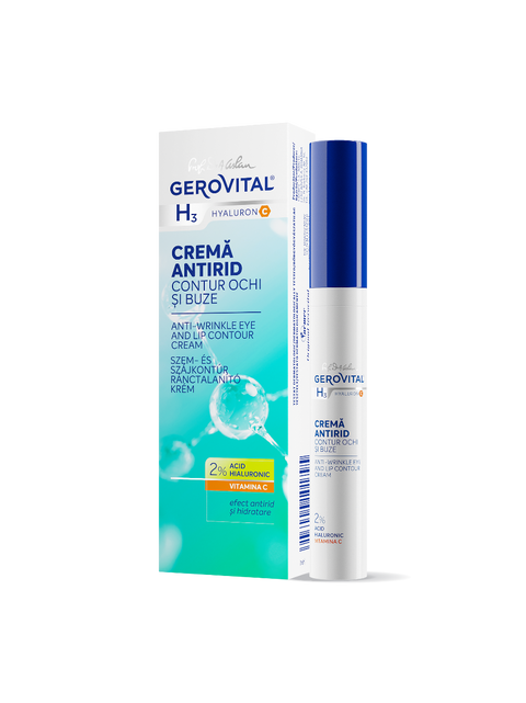 Gerovital H3 Classic - Anti Wrinkle Eyes and Lips Contour Cream with Hyaluronic Acid